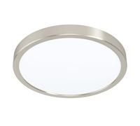 Eglo LED plafón Fueva 5, Ø 28,5 cm, 1 luz, estructura de acero, superficie de luz de plástico, lámpara de techo níquel mate, blanco, LED luz neutra