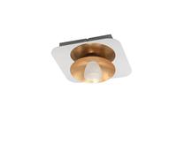 EGLO LED plafón Torano, lámpara de techo 1 luz regulable, moderna | para salón, cocina, metal cromado, dorado y vidrio satinado, luz LED pasillo cálida