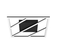 Eglo LED plafón Ulisano, luz regulable con mando a distancia, lámpara cuadrada metálica negro y plástico blanco, iluminación blanco-cálido - blanco-frío, 42 x 42 cm