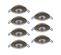 Eglo LED set de 7 focos empotrables Zujar, lámparas de techo orientables, plástico plato, luz cálida, Ø 9 cm