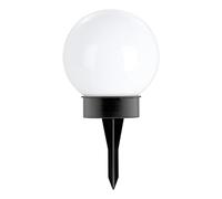 Eglo LED Solar Bola Puglia, lámpara de jardín con pincho, artefacto exterior de plástico negro y blanco, luz cálida, IP44, Ø 15 cm