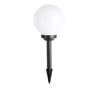 EGLO LED Solar Bola Puglia, lámpara de jardín con pincho | artefacto exterior, unidad de luz de jardín de plástico negra y blanca, punto de luz cálida, IP44, Ø 20 cm