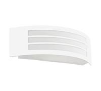 Eglo Leiros Lámpara de pared exterior, iluminación exterior para pared de casa, aplique exterior rectangular de metal blanco con casquillo E27, IP44