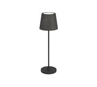 Eglo Leonero Lámpara de mesa inalámbrica con batería, color negro, de metal con pantalla plegable textil, regulable al tacto, recargable por USB, blanco cálido y blanco neutro