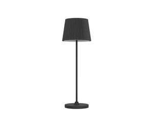 Eglo Leonero Lámpara de mesa inalámbrica con batería, color negro, de metal con pantalla plegable textil, regulable al tacto, recargable por USB, blanco cálido y blanco neutro