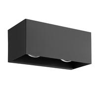 EGLO Lesmo Lámpara led exterior, lámpara de pared para exteriores con iluminación ascendente y descendente, iluminación de pared exterior de aluminio negro, lámpara de exterior blanca cálida, IP44