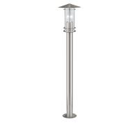Eglo Lisio Luz de sendero para exterior de 1 foco, luz de acero inoxidable en plata y cristal transparente, casquillo E27, IP44