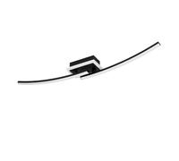 Eglo Lungolago Lámpara de techo LED para oficina y cocina, lámpara de techo, lámpara de cocina, lámpara de metal en negro, color de luz blanco neutro, 74 cm