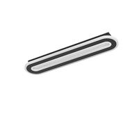 Eglo Macchioni Lámpara LED de techo, lámpara de cristal con mando a distancia, de superficie, atenuable, lámpara de cocina de metal y plástico en negro, blanco cálido y blanco frío, 55 x 12 cm