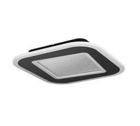 Eglo Macchioni Lámpara LED de techo, lámpara de cristal con mando a distancia, de superficie, atenuable, lámpara de cocina de metal y plástico en negro, blanco cálido y blanco frío, 38 x 38 cm