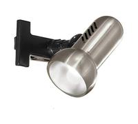 Eglo Manhattan lámpara de lectura de pinza, luminaria para cama y escritorio, iluminador de pinza de metal en níquel mate y plástico en negro, foco de pinza, luz con casquillo E27
