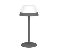 Eglo Meggiano Lámpara de mesa led para exteriores, lámpara de camping regulable, lámpara de mesa exterior sin cable con pantalla colgante, USB, plástico blanco y gris, blanco cálido, RGB, IP54