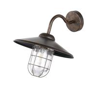 Eglo Melgoa Lámpara de pared para exterior, aplique de exterior de 1 foco de acero galvanizado con aspecto oxidado y cristal, casquillo E27, IP44