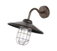 Eglo Melgoa Lámpara de pared para exterior, aplique de exterior de 1 foco de acero galvanizado con aspecto oxidado y cristal, casquillo E27, IP44