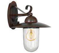 Eglo Milton, Farol, IP44, 60 W, Metal, Color marrón Envejecido, 30 cm