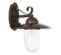 Eglo Milton, Farol, IP44, 60 W, Metal, Color marrón Envejecido, 30 cm