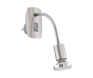 Eglo Mini Lámpara LED enchufable, con enchufe, interruptor y brazo flexible
