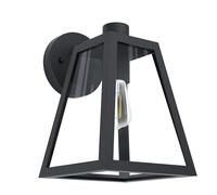 Eglo Mirandola, Lámpara de pared para exteriores, 1 llama, vintage, retro, lámpara de pared de aluminio fundido en negro y cristal transparente, lámpara exterior con casquillo E27, IP44