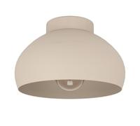 EGLO Mogano 2 plafón redondo acero beige Ø 28 cm iluminación techo | Lámpara salón escandinava, plafón retro, cocina arena, casquillo E27, diseño vintage moderno