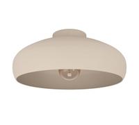 EGLO Mogano 2 plafón redondo acero beige 40 cm diámetro | Lámpara salón escandinava, plafón retro, cocina arena, casquillo E27, diseño vintage moderno
