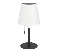 Eglo Montapalma-L, lámpara solar de mesa para exteriores, batería regulable, con interruptor de cadena, inalámbrica, acero negro, plástico blanco, blanco cálido, RGB, IP54