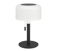 Eglo Montapalma-L, lámpara solar de mesa para exteriores, batería regulable, con interruptor de cadena, inalámbrica, acero negro, plástico en blanco, blanco cálido, RGB, IP54