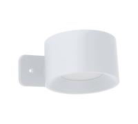 Eglo Muraglie Lámpara de pared LED para interiores, con batería, soporte pared, inalámbrica, intensidad regulable, recargable mediante USB, redonda, plástico blanco, blanco cálido - frío
