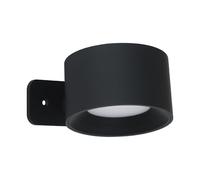 Eglo Muraglie Lámpara de pared LED para interiores, con batería, soporte pared, inalámbrica, intensidad regulable, recargable mediante USB, redonda, plástico negro, blanco cálido - frío