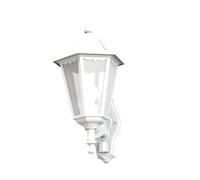 Eglo Navedo Lámpara de pared para exterior, aplique de exterior con detector de movimiento y sensor incluidos, fabricado en aluminio fundido y cristal, color: blanco, casquillo: E27, IP44