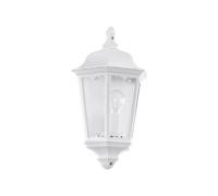 Eglo Navedo Lámpara de pared para exterior de 1 foco, de fundición de aluminio y cristal, color: blanco, casquillo: E27, IP44