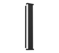 Eglo Neviano Lámpara de pared para exterior, iluminación exterior para pared de casa, aplique rectangular de pared de metal y plástico en negro, lámpara de exterior blanco cálido, IP65, 38 cm