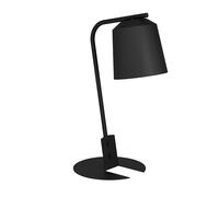 Eglo Oneda lámpara de mesa, luminaria de mesa de noche minimalista, iluminador de metal en negro, luz para sala y dormitorio, casquillo E27