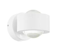 Eglo Ono 2 Lámpara de pared led de 2 focos, foco de pared interior de aluminio y plástico, lámpara blanca y transparente, para salón y pasillo con luz ascendente y descendente, blanco cálido