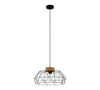EGLO Lámpara colgante Padstow pantalla jaula y madera True