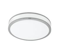Eglo Palermo 2, Lámpara LED de techo, 1 foco, acero y plástico, 28 cm de Diámetro, color cromo y blanco
