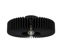 EGLO Palombaia Lámpara de techo redonda, adecuada para colocar en el salón y el dormitorio, fabricada en madera de color negro, con portalámparas E27 y un diámetro de Ø 50 cm