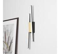 EGLO Panagria Aplique de pared LED, negro con detalle de madera