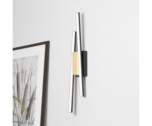 EGLO Panagria Aplique de pared LED, negro con detalle de madera