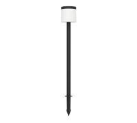 EGLO Pantete Lámpara solar led de pie, lámpara de exterior con estaca y sensor de movimiento, lámpara de pie solar para exteriores, plástico negro y blanco, blanco cálido, IP44, 110 cm