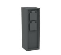 Eglo Park 5 Columna de tomas de corriente exterior, toma de distribución para cable subterráneo, toma de jardín, distribuidor de corriente exterior con 2 tomas, aluminio en antracita, IP54