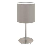 Eglo Pasteri Lámpara de mesa textil de 1 foco, lámpara de mesilla de noche