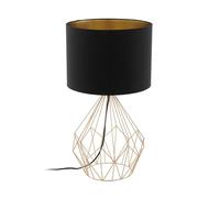 EGLO PEDREGAL 1 lámpara de mesa Negro, Cobre E27 60 W , Lámparas de mesa , Negro, Cobre, Tela, Acero, Trend, IP20, II, E27