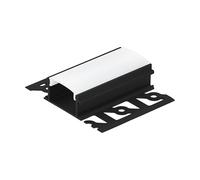 EGLO Perfil empotrado para LED Stripes Recessed Profile 4, Accesorios de aluminio en negro, plástico en blanco, 100 cm