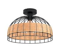 EGLO Plafón Anwick de acero con malla de ratán