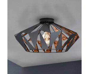EGLO Plafón Carlton, Ø 47 cm, negro/cobre