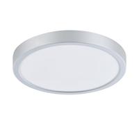 Eglo plafón LED Molay de 1 bombilla, luz de superficie de acero y plástico, lámpara de techo en plata, blanco, lámpara LED de superficie blanco cálido, diámetro 28,5 cm
