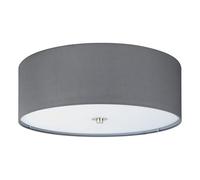 Eglo Plafón LED PASTERI, plafón textil con 3 bombillas, materiaL acero