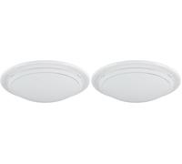 Eglo Plafón PLANET 1, aplique de pared con 1 bombilla, plafón de acero, color blanco, vidrio pintado de color blanco, casquillo E27 (Paquete de 2)