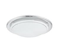 Eglo Plafón PLANET 1, aplique de pared con 1 bombilla, plafón de acero, color cromo, vidrio pintado de color blanco, casquillo E27