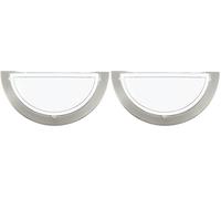Eglo Planet 1 Aplique de pared de 1 foco, iluminación de pared para interiores de metal y cristal, aplique de salón en plata, blanco, aplique de pasillo semicircular con casquillo E27 (Paquete de 2)